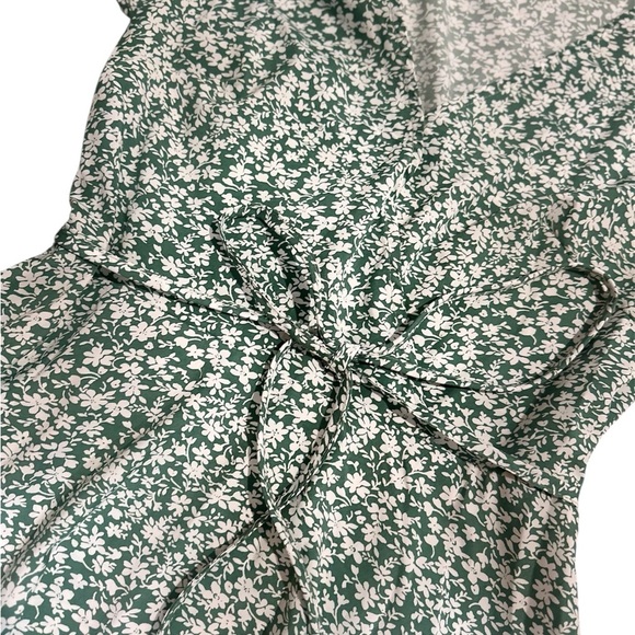 SHEIN Womens Floral Green and White A-Line Sundress NEW without tags - Picture 7 of 9